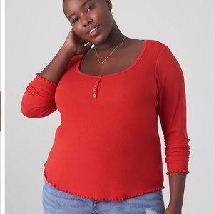 Lane Bryant long sleeve red top Size 26/28 NWT